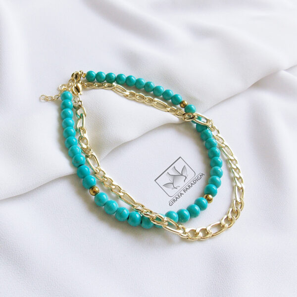 Blue Stones & Golden Anklet - Image 2