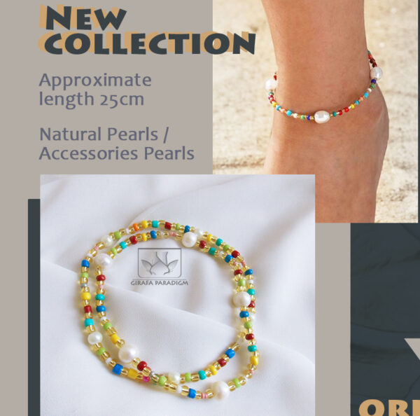 Colored Beads & Pearls Anklet