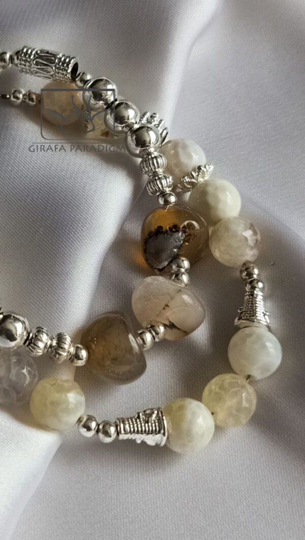 Set of Silver plated bracelets & Natural stones