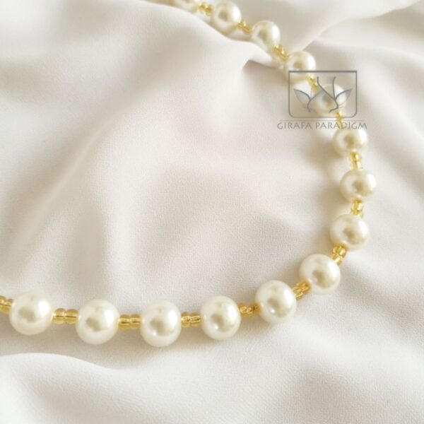 Large Pearls & golden beads Necklace