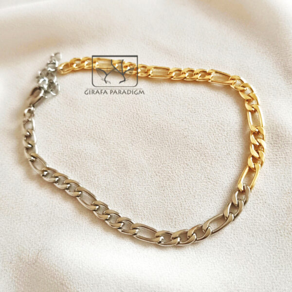 Half gold half silver bracelet