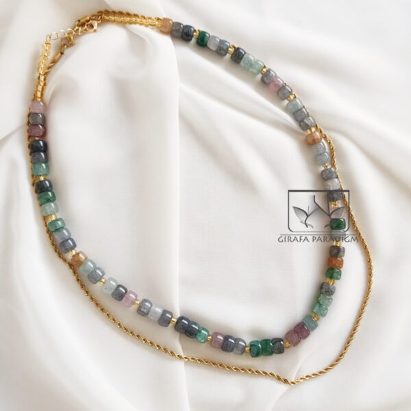 Stainless steel and colored beads necklaces set - Image 2