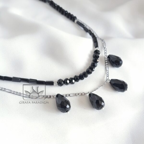 Black & Silver Necklaces Set